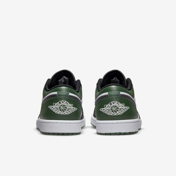 Trampki Męskie Nike Air Jordan 1 Low Zielone Białe Czarne | NK491ELF