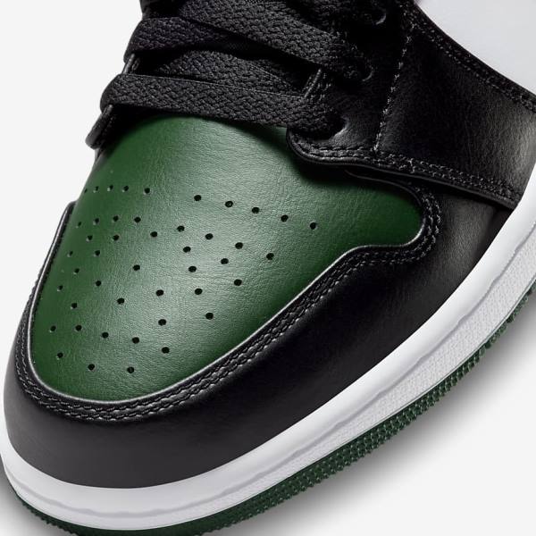 Trampki Męskie Nike Air Jordan 1 Low Zielone Białe Czarne | NK491ELF