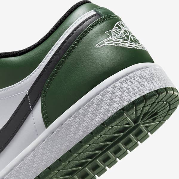 Trampki Męskie Nike Air Jordan 1 Low Zielone Białe Czarne | NK491ELF