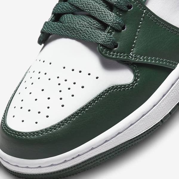 Trampki Męskie Nike Air Jordan 1 Mid Zielone Białe | NK921CEG