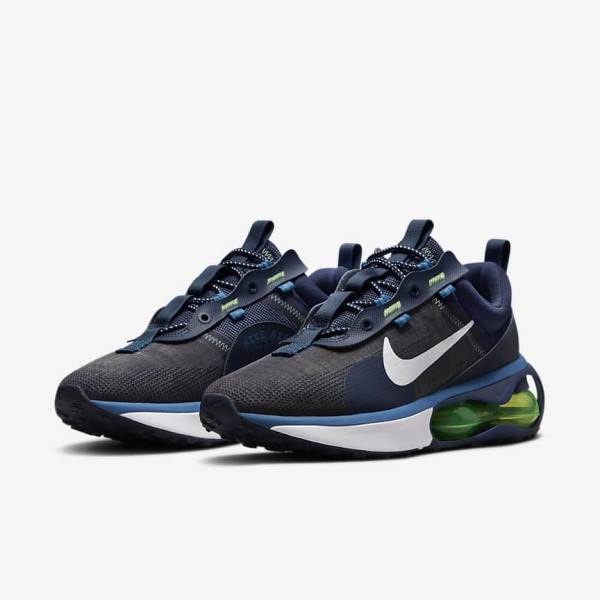 Trampki Męskie Nike Air Max 2021 Obsidian Głęboka Zielone Niebieskie Białe | NK189CUS