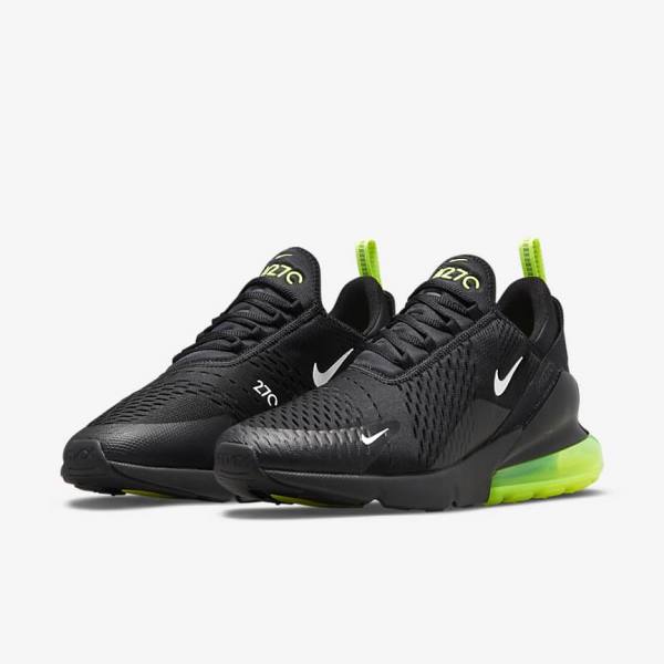 Trampki Męskie Nike Air Max 270 Czarne Srebrne Białe | NK698CMK