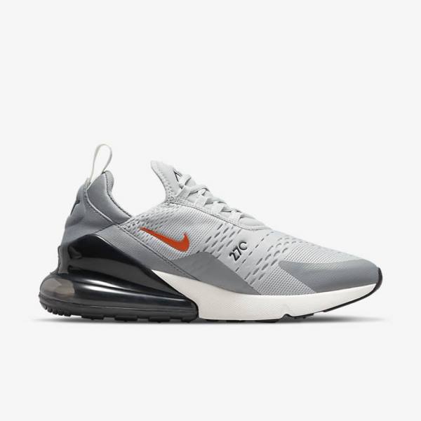 Trampki Męskie Nike Air Max 270 Szare Pomarańczowe | NK139HKR