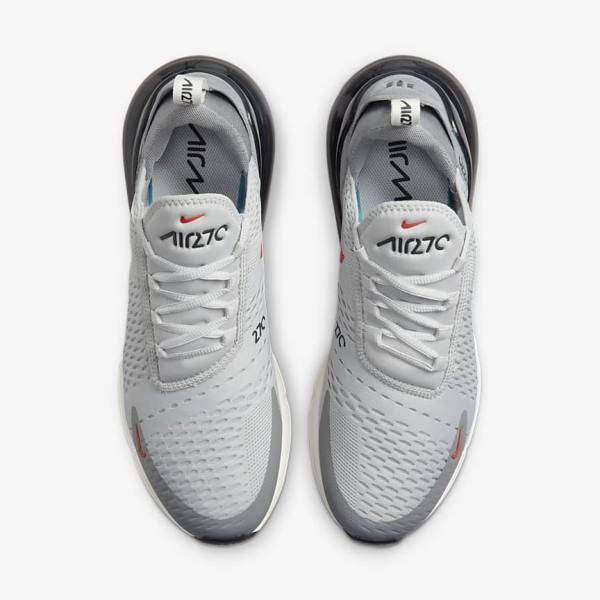 Trampki Męskie Nike Air Max 270 Szare Pomarańczowe | NK139HKR