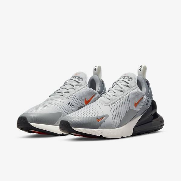 Trampki Męskie Nike Air Max 270 Szare Pomarańczowe | NK139HKR