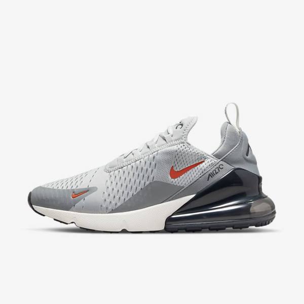 Trampki Męskie Nike Air Max 270 Szare Pomarańczowe | NK139HKR