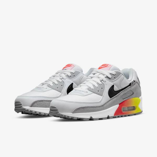 Trampki Męskie Nike Air Max 90 Air Max Month Szare Głęboka Czerwone Czarne | NK498EQJ