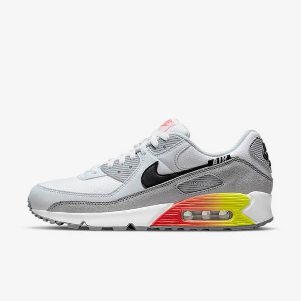 Trampki Męskie Nike Air Max 90 Air Max Month Szare Głęboka Czerwone Czarne | NK498EQJ