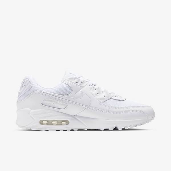 Trampki Męskie Nike Air Max 90 Białe Szare Białe | NK068EFP