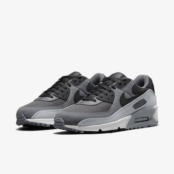 Trampki Męskie Nike Air Max 90 Ciemny Szare Czarne | NK267EOF