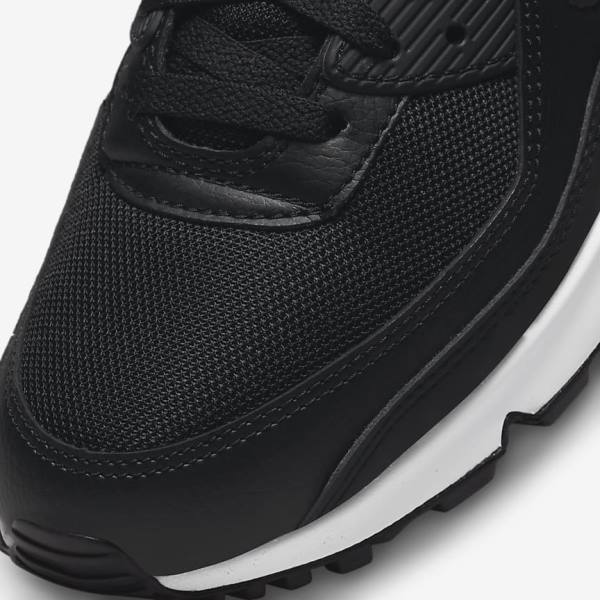 Trampki Męskie Nike Air Max 90 Czarne Białe Czerwone | NK673BSM