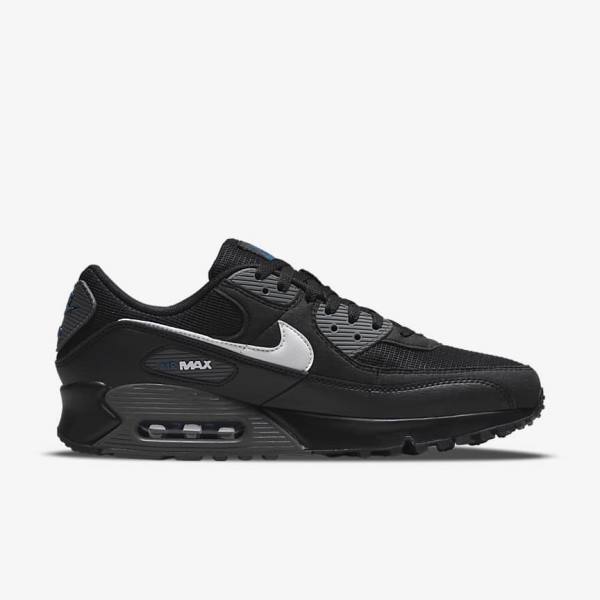 Trampki Męskie Nike Air Max 90 Czarne Szare Białe | NK295AOL