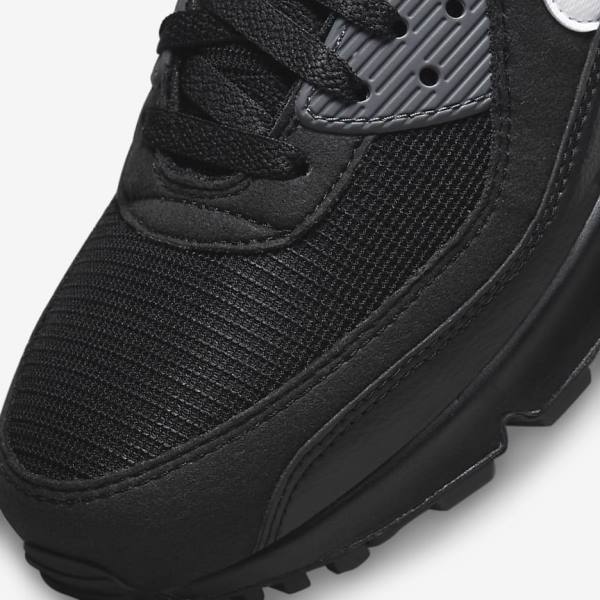 Trampki Męskie Nike Air Max 90 Czarne Szare Białe | NK295AOL