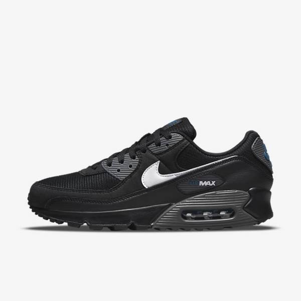 Trampki Męskie Nike Air Max 90 Czarne Szare Białe | NK295AOL