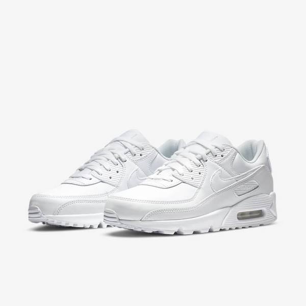 Trampki Męskie Nike Air Max 90 LTR Białe | NK782REV