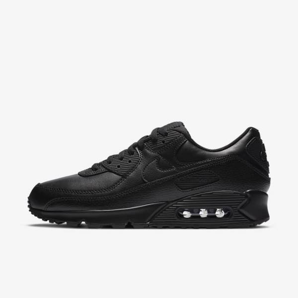 Trampki Męskie Nike Air Max 90 LTR Czarne | NK289JGK