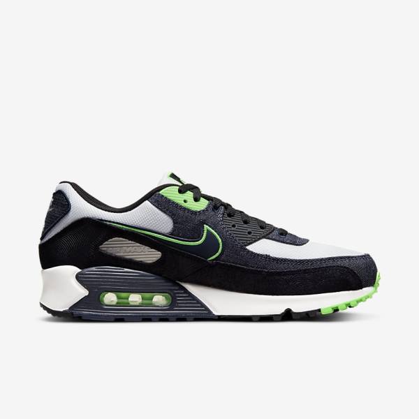 Trampki Męskie Nike Air Max 90 SE Czarne Zielone Białe Obsidian | NK635DQH