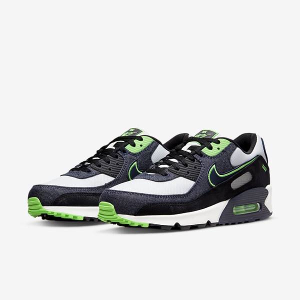 Trampki Męskie Nike Air Max 90 SE Czarne Zielone Białe Obsidian | NK635DQH