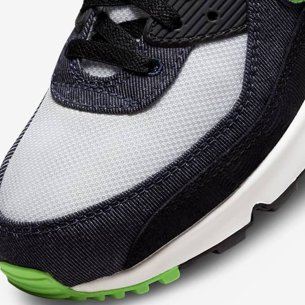 Trampki Męskie Nike Air Max 90 SE Czarne Zielone Białe Obsidian | NK635DQH