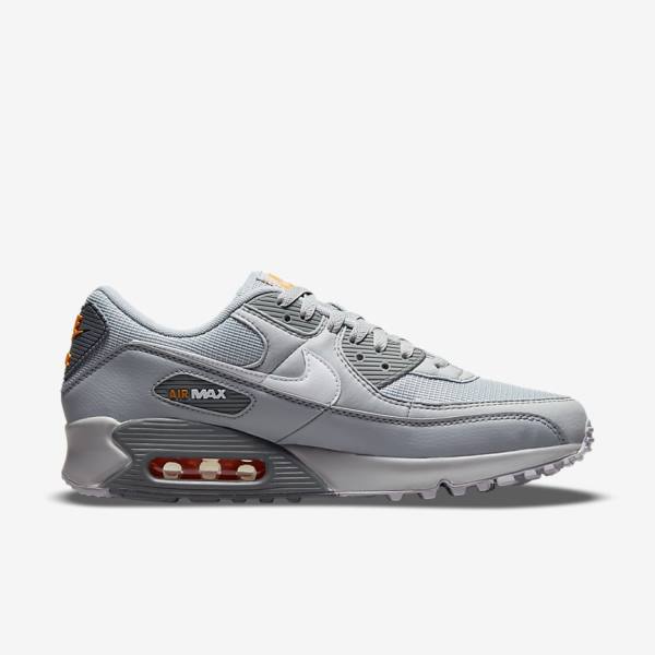 Trampki Męskie Nike Air Max 90 Szare Białe | NK248XYL