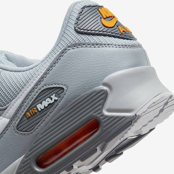 Trampki Męskie Nike Air Max 90 Szare Białe | NK248XYL