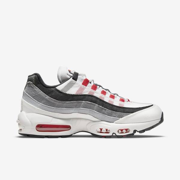 Trampki Męskie Nike Air Max 95 Białe Głęboka Szare Czerwone | NK845FBW