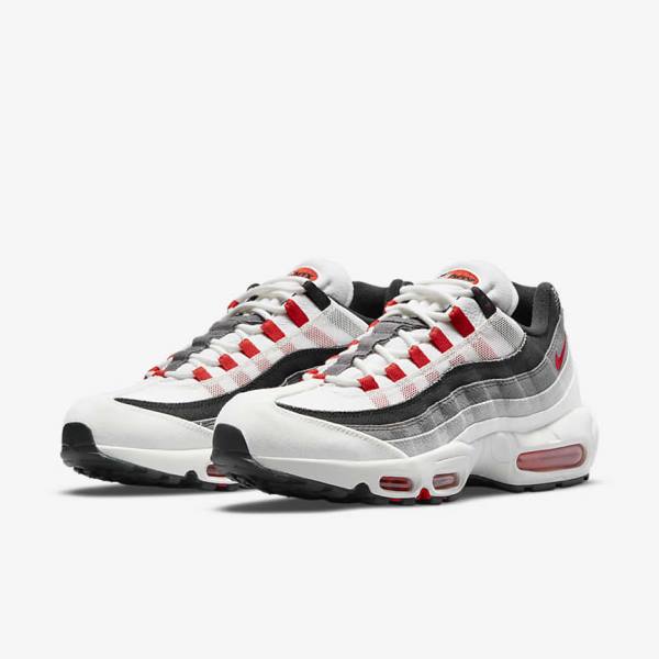 Trampki Męskie Nike Air Max 95 Białe Głęboka Szare Czerwone | NK845FBW