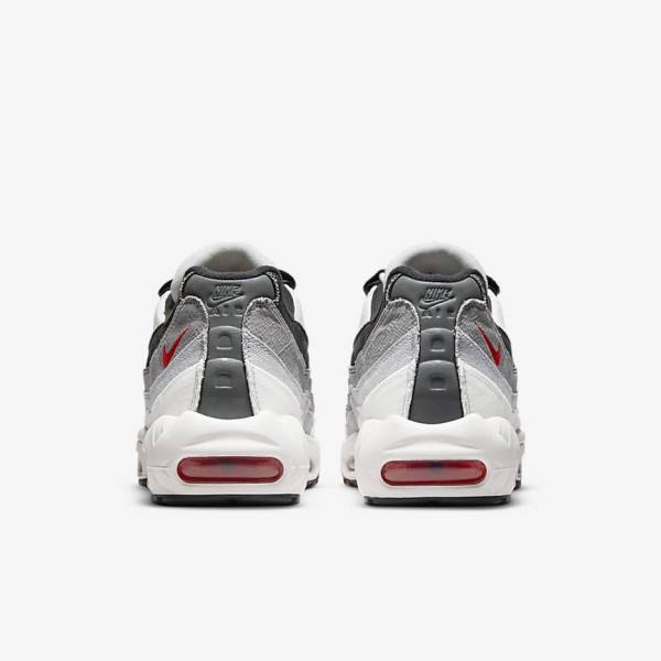 Trampki Męskie Nike Air Max 95 Białe Głęboka Szare Czerwone | NK845FBW