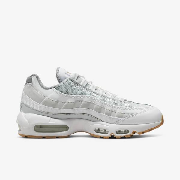 Trampki Męskie Nike Air Max 95 Białe Platyna Szare Żółte | NK317GMN