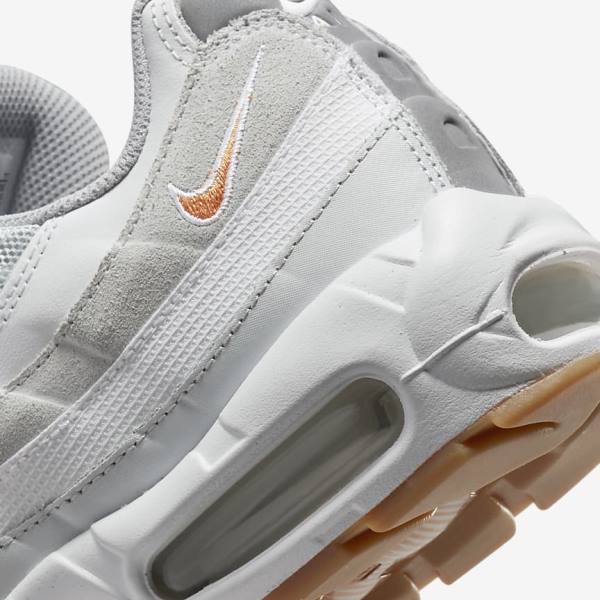 Trampki Męskie Nike Air Max 95 Białe Platyna Szare Żółte | NK317GMN