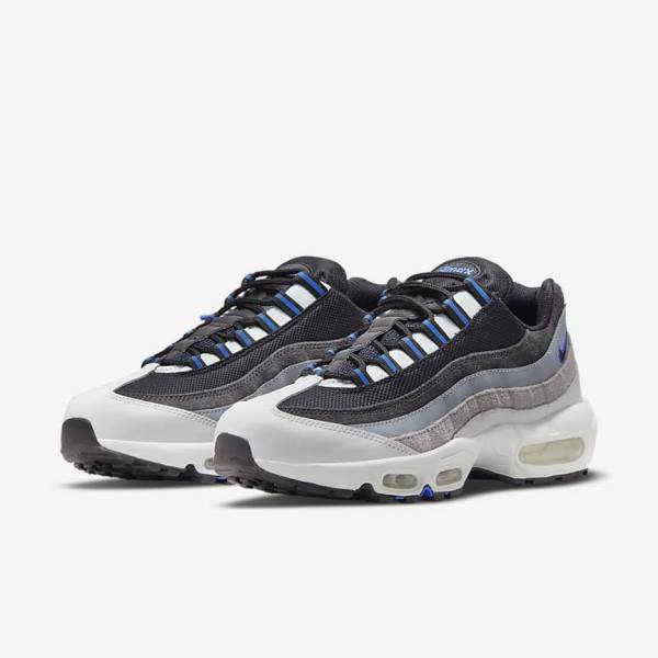 Trampki Męskie Nike Air Max 95 Czarne Ciemny Szare Niebieskie | NK197WDG