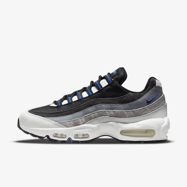 Trampki Męskie Nike Air Max 95 Czarne Ciemny Szare Niebieskie | NK197WDG