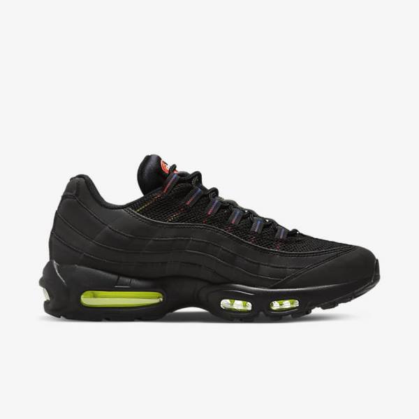 Trampki Męskie Nike Air Max 95 Czarne Niebieskie Głęboka Czerwone | NK157LYB