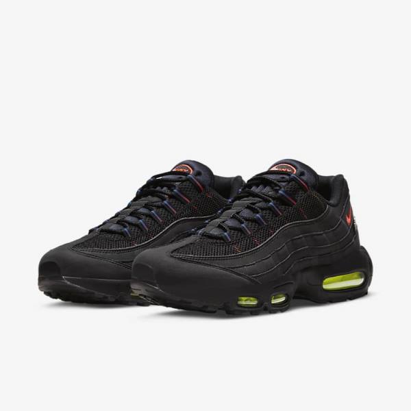 Trampki Męskie Nike Air Max 95 Czarne Niebieskie Głęboka Czerwone | NK157LYB