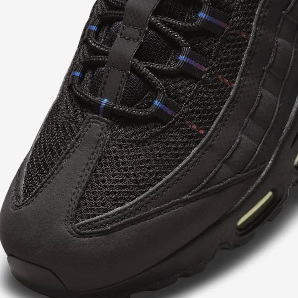 Trampki Męskie Nike Air Max 95 Czarne Niebieskie Głęboka Czerwone | NK157LYB