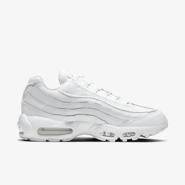 Trampki Męskie Nike Air Max 95 Essential Białe Szare Białe | NK420LXE