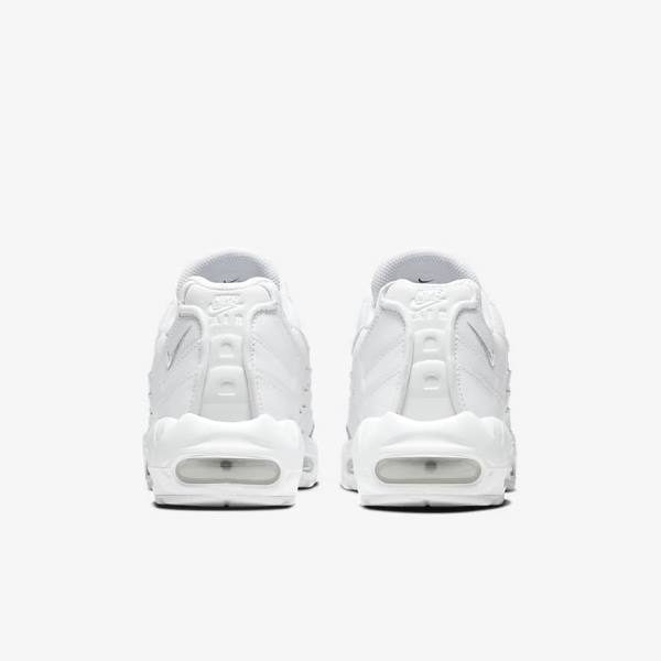 Trampki Męskie Nike Air Max 95 Essential Białe Szare Białe | NK420LXE