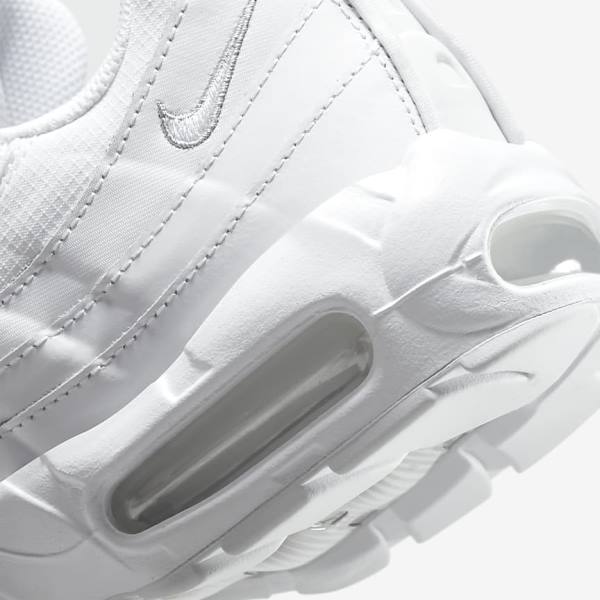 Trampki Męskie Nike Air Max 95 Essential Białe Szare Białe | NK420LXE