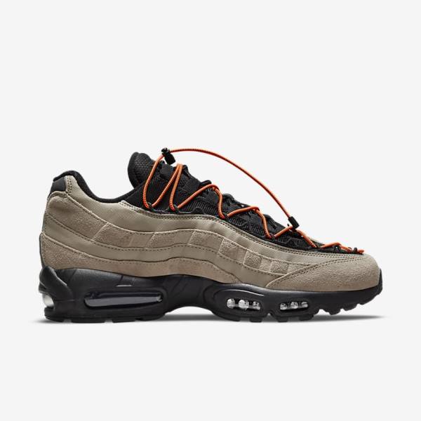 Trampki Męskie Nike Air Max 95 Khaki Pomarańczowe Czarne | NK065NWH