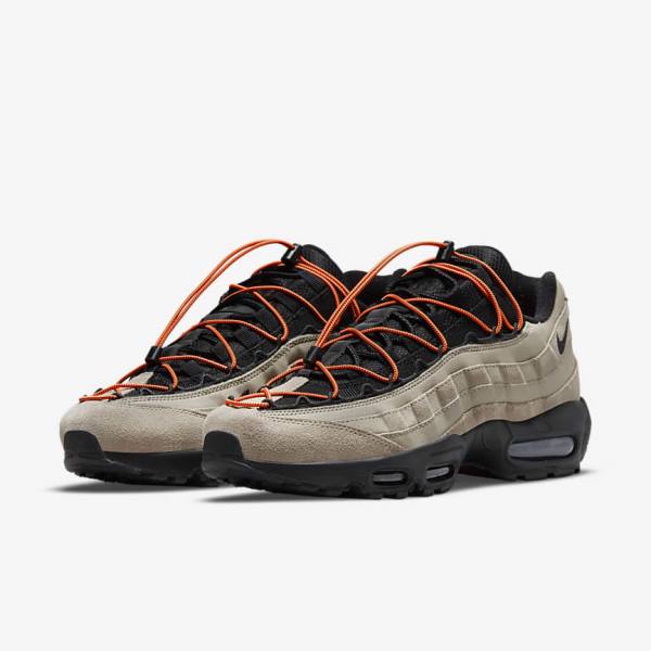 Trampki Męskie Nike Air Max 95 Khaki Pomarańczowe Czarne | NK065NWH