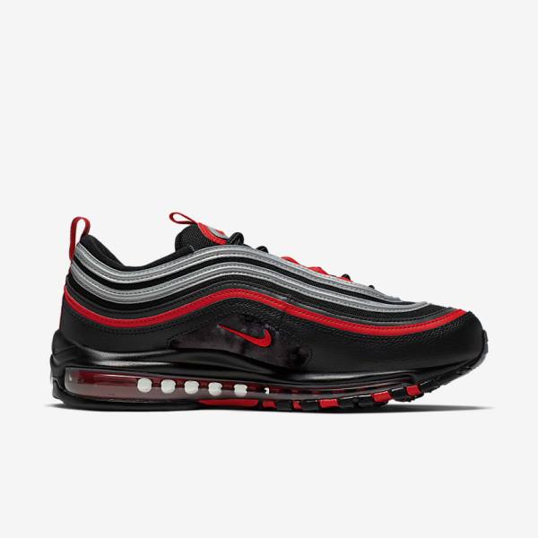 Trampki Męskie Nike Air Max 97 Czarne Metal Srebrne Czerwone | NK403KVX