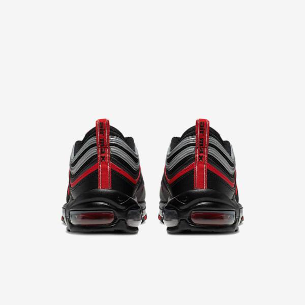 Trampki Męskie Nike Air Max 97 Czarne Metal Srebrne Czerwone | NK403KVX