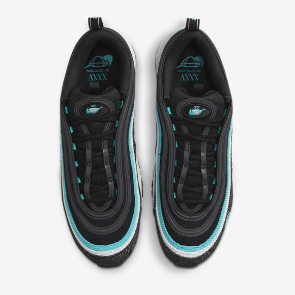 Trampki Męskie Nike Air Max 97 SE Czarne Białe Turkusowe | NK857QZX