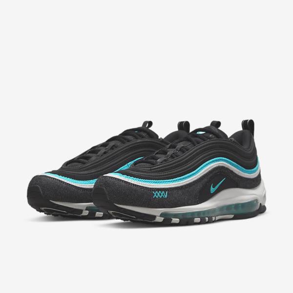 Trampki Męskie Nike Air Max 97 SE Czarne Białe Turkusowe | NK857QZX