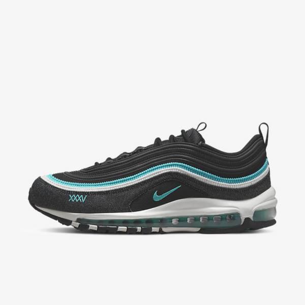 Trampki Męskie Nike Air Max 97 SE Czarne Białe Turkusowe | NK857QZX