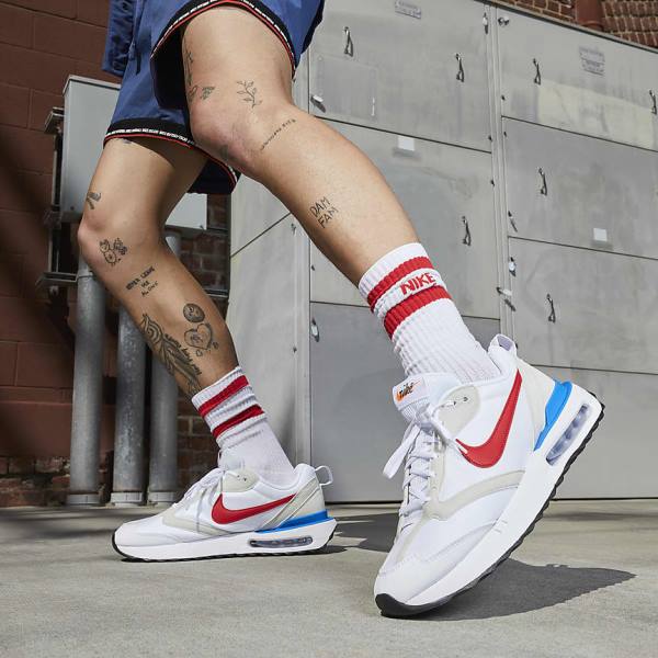 Trampki Męskie Nike Air Max Dawn Białe Niebieskie Czarne Czerwone | NK817ZGX