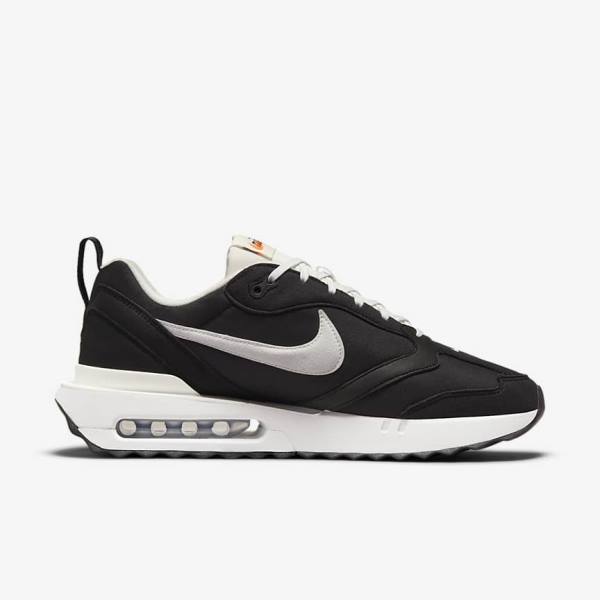 Trampki Męskie Nike Air Max Dawn Czarne Metal Srebrne Pomarańczowe Białe | NK739WYG