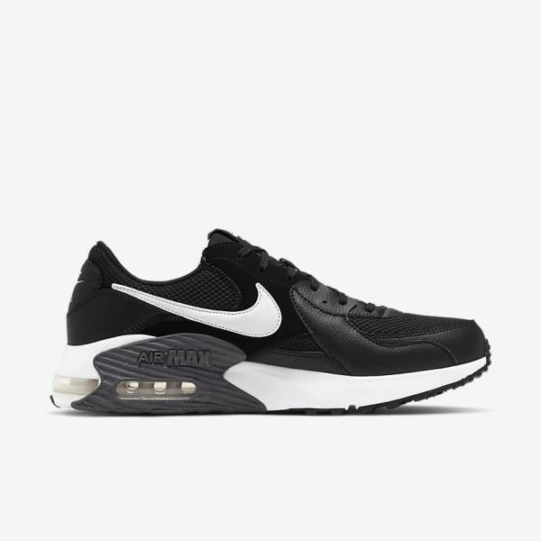 Trampki Męskie Nike Air Max Excee Czarne Ciemny Szare Białe | NK384ZFL