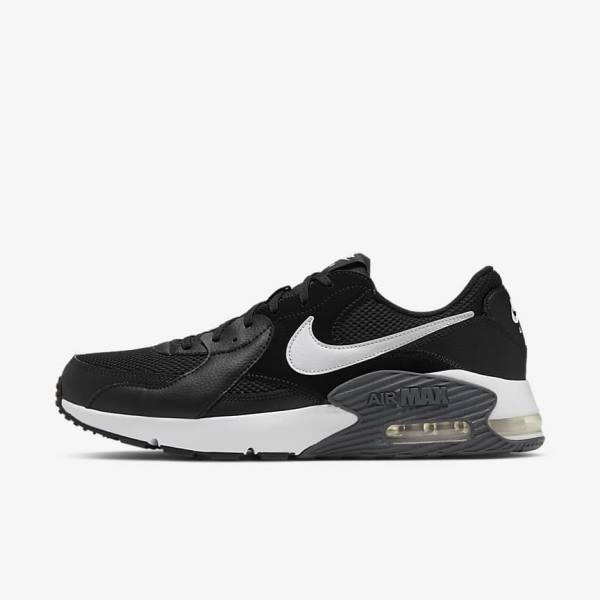 Trampki Męskie Nike Air Max Excee Czarne Ciemny Szare Białe | NK384ZFL