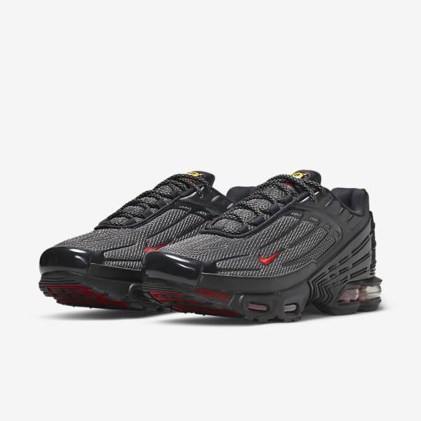 Trampki Męskie Nike Air Max Plus 3 Czarne Srebrne Czerwone | NK975EXN